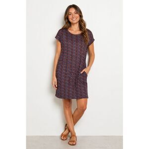Toad & Co Women’s Navy Blue Windermere II Floral Short Sleeve Shift Dress Sz L